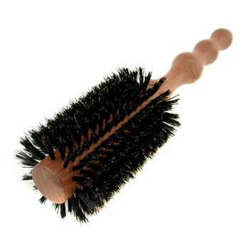 Large 65mm Round Brush ( Polished Mahogany Handle 65% Boar Bristle + 35% Nylon ) Philip B Image