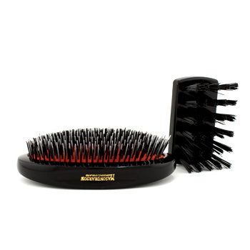 Boar Bristle & Nylon - Medium Junior Military Nylon & Bristle Hair Brush (Dark Ruby) Mason Pearson Image