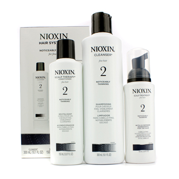 System 2 Kit For Fine & Noticeably Thinning Hair : Cleanser 300ml + Scalp Therapy 150ml + Scalp Trea Nioxin Image