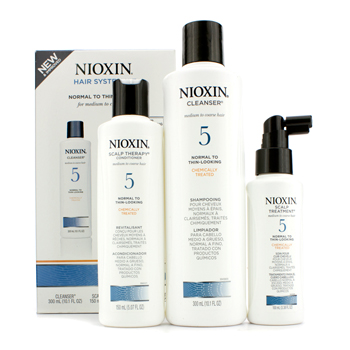 System 5 Kit For Medium to Coarse & Normal to Thin-Looking Hair: Cleanser 300ml + Scalp Therapy 150ml + Scalp Treatment 100ml
