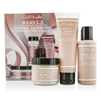 Marula Curl Therapy Collection 3-Piece Starter Kit: Cleaner 60ml + Styling Lotion 60ml + Hair Mask 60ml Carols Daughter Image