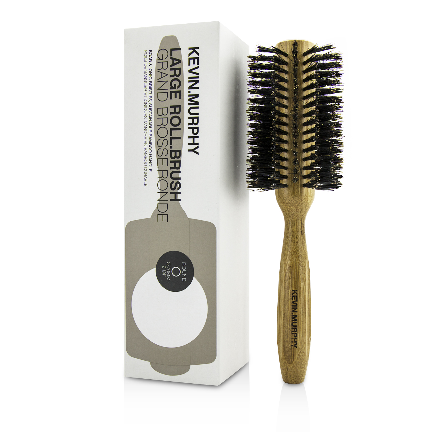 Large Roll.Brush - Round 70mm (Boar  Ionic Bristles Sustainable Bamboo Handle) Kevin.Murphy Image