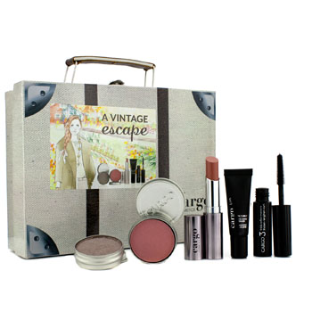 A Vintage Escape Suitcase Kit: 1xLip Color 1x Eyeshadow 1xBlush 1x Eyeshadow Primer 1x Mascara Cargo Image