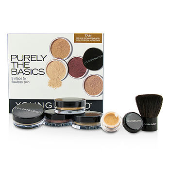Purely The Basics Kit - #Tan (2xFoundation 1xMineral Blush 1xSetting Powder 1xBrush 1xMineral Powder) Youngblood Image