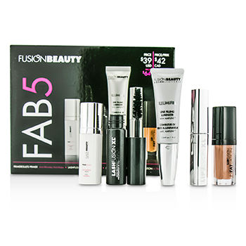 Fusion Beauty Fab5 Set: 1x Primer 1x Mascara 1x Lip Plump 1x Lip Gloss 1x Lip Luminizer Fusion Beauty Image