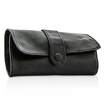 Black Leather Cosmetics Pouch Serious Skincare Image