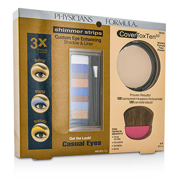 Makeup Set 8658: 1x Shimmer Strips Eye Enhancing Shadow 1x CoverToxTen50 Face Powder 1x Applicator Physicians Formula Image