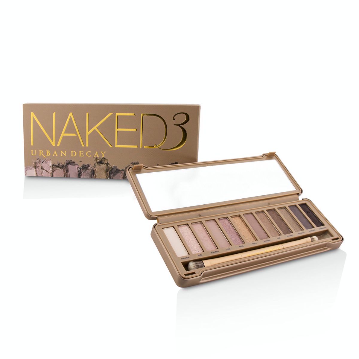 Naked 3 Eyeshadow Palette: 12x Eyeshadow 1x Doubled Ended Shadow/Blending Brush Urban Decay Image
