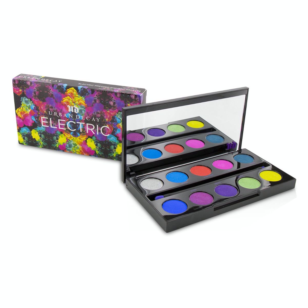 Electric Pressed Pigment Palette: 10x Pressed Pigment 1x Double Ended Pressed Pigment Brush Urban Decay Image