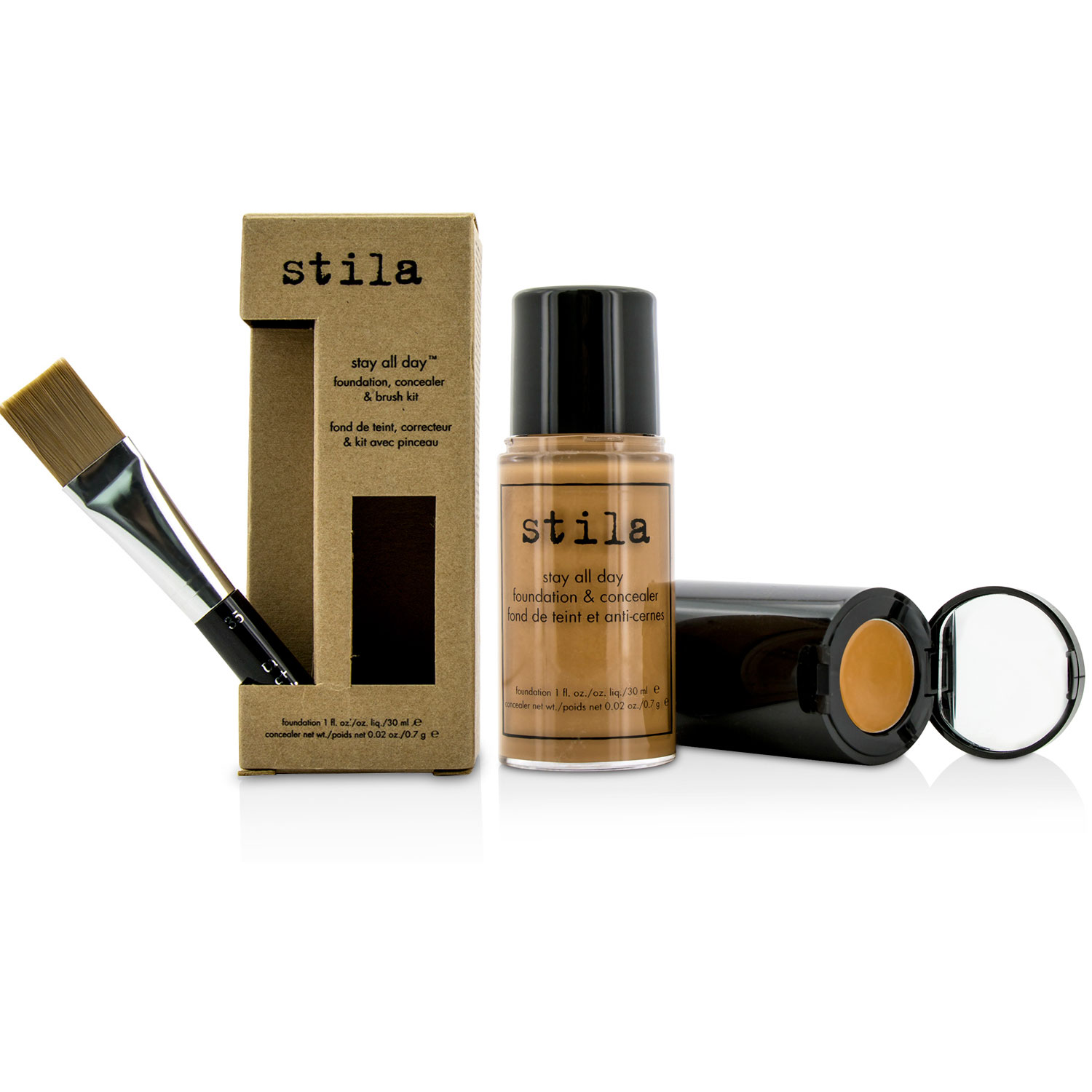 Stay All Day Foundation Concealer  Brush Kit - # 12 Tan (Box Slightly Damaged) Stila Image