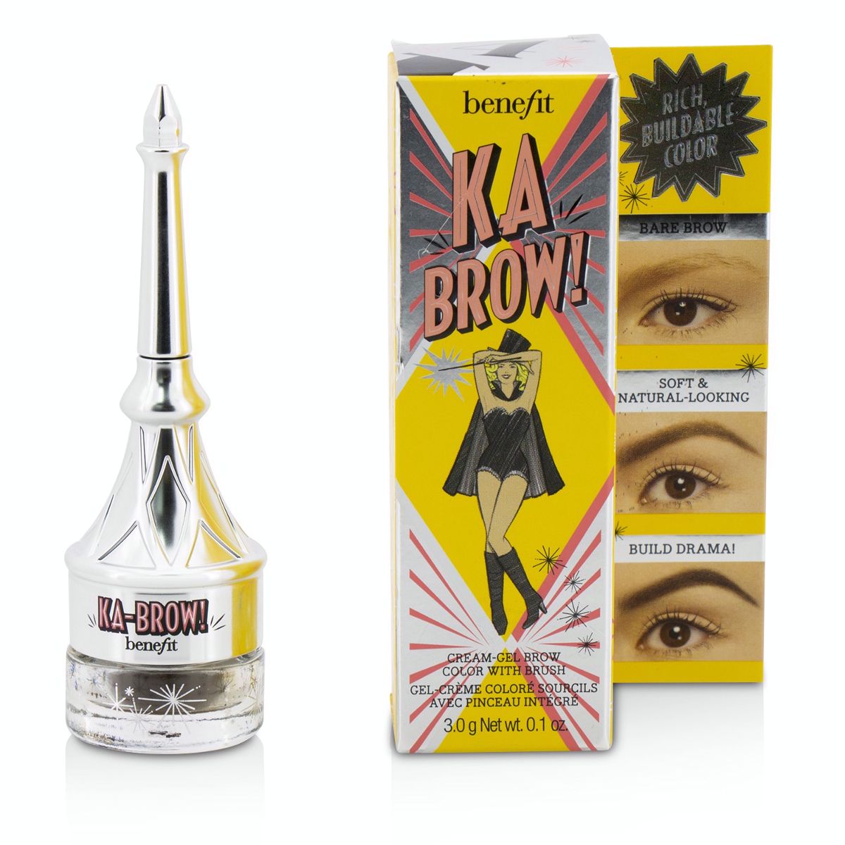 Ka Brow Cream Gel Brow Color With Brush - # 4 (Medium) Benefit Image