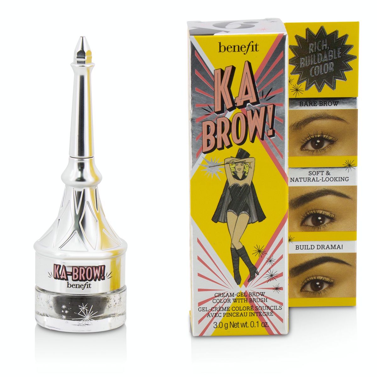 Ka Brow Cream Gel Brow Color With Brush - # 6 (Deep) Benefit Image