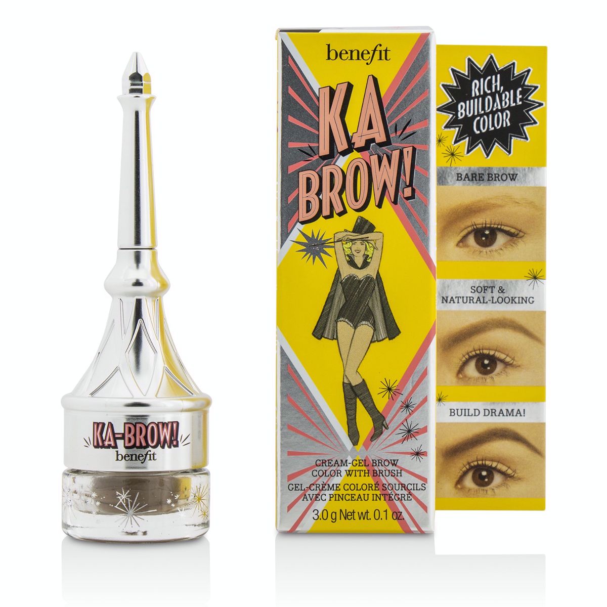 Ka Brow Cream Gel Brow Color With Brush - # 3 (Medium) Benefit Image