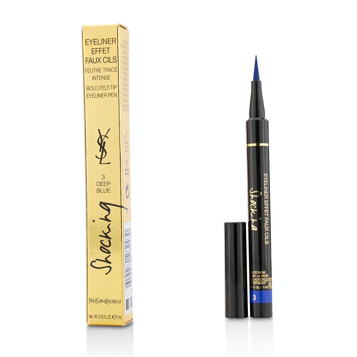 Eyeliner Effet Faux Cils Shocking (Bold Felt Tip Eyeliner Pen) - # 3 Deep Blue Yves Saint Laurent Image
