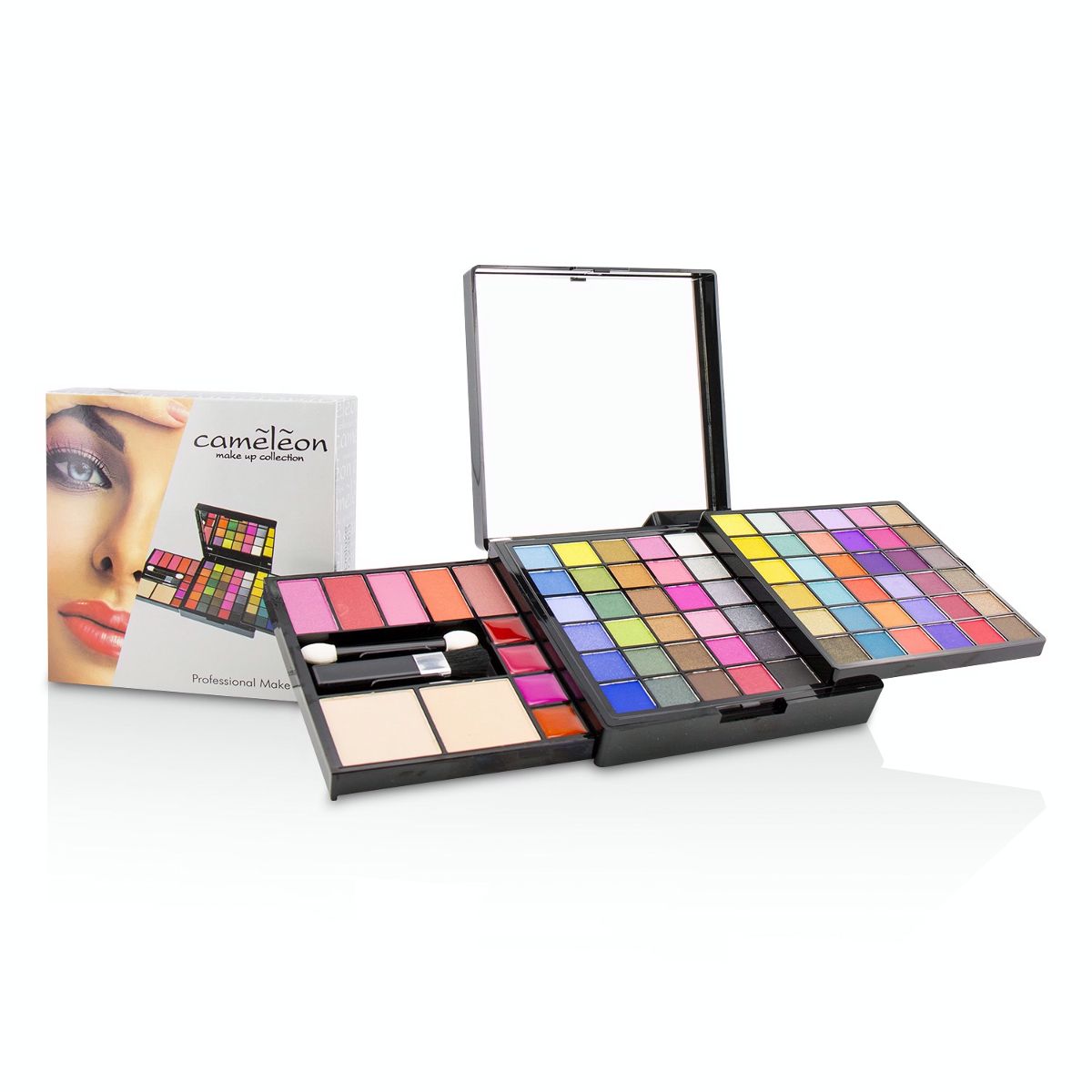 MakeUp Kit Deluxe G2363 (66x Eyeshadow 5x Blusher 2x Pressed Powder 4x Lipgloss 3x Applicator) Cameleon Image