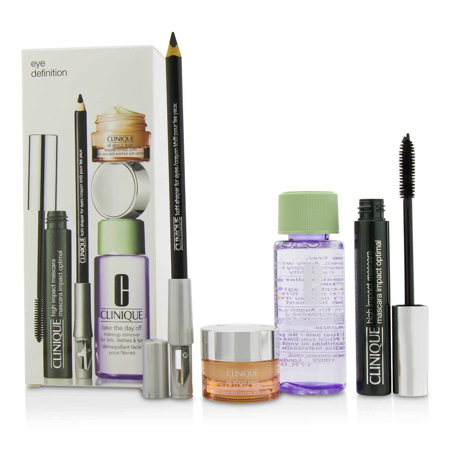 Eye Definition Set: 1x Kohl Shaper For Eyes + 1x High Impact Mascara + 1x Makeup Remover + 1x All About Eyes Clinique Image