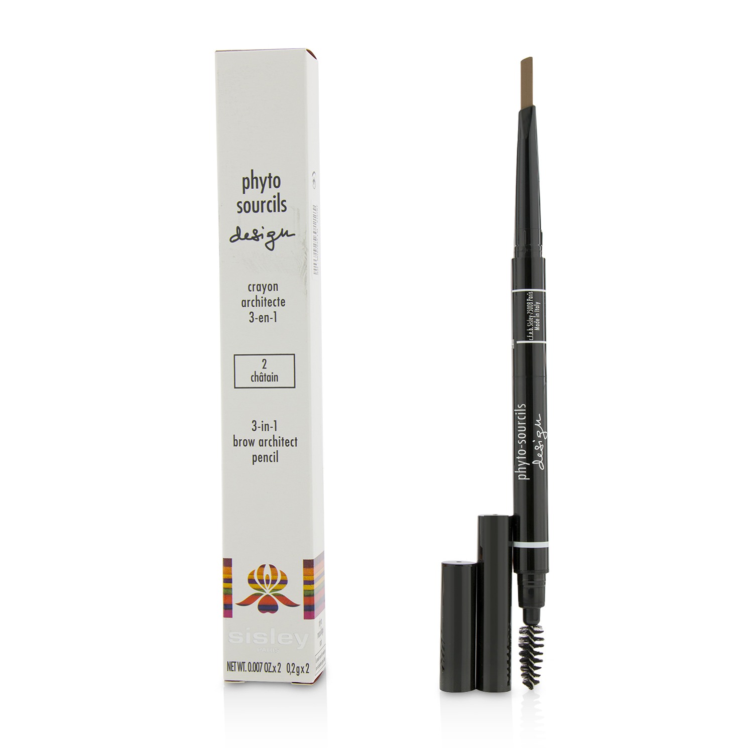 Phyto Sourcils Design 3 In 1 Brow Architect Pencil - # 2 Chatain Sisley Image