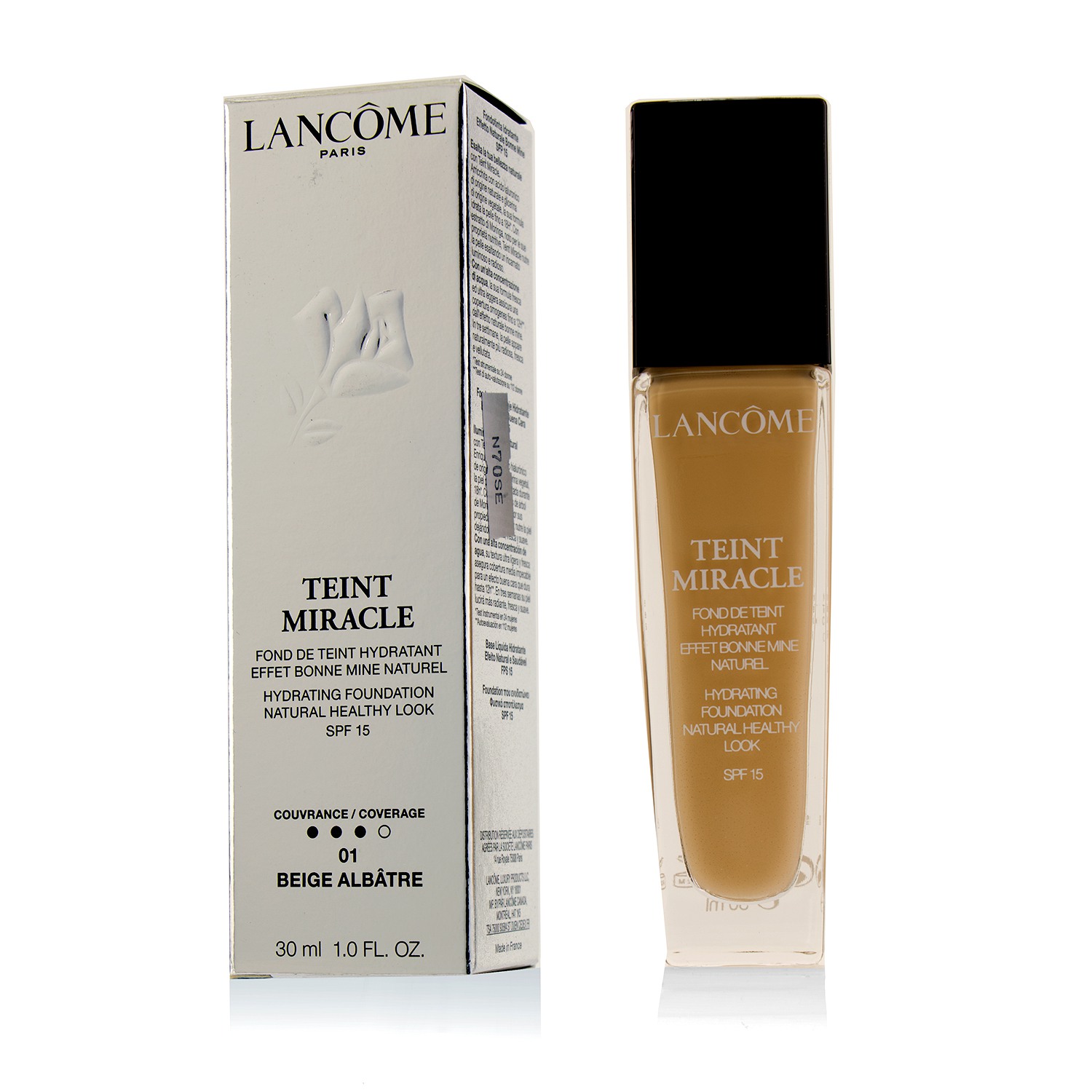 Teint Miracle Hydrating Foundation Natural Healthy Look SPF 15 - # 01 Beige Albatre Lancome Image