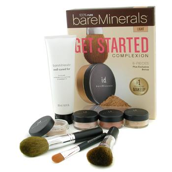 100% Pure BareMinerals Get Started Complexion Kit - Light ( 2xFdn Spf15+Mineral Veil+Face Color+3xBrush+DVD+Brush Shampoo ) Bare Escentuals Image