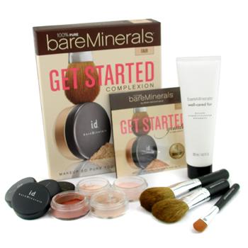 100% Pure BareMinerals Get Started Complexion Kit - Fair ( 2xFdn Spf15+Mineral Veil+Face Color+3xBrush+DVD+Brush Shampoo ) Bare Escentuals Image