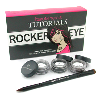BareMinerals Rocker Eye Tutorials: 2x Eye Color 0.28g + Liner Shadow 0.28g + Double-Ended Rock  N  Roll Brush Bare Escentuals Image