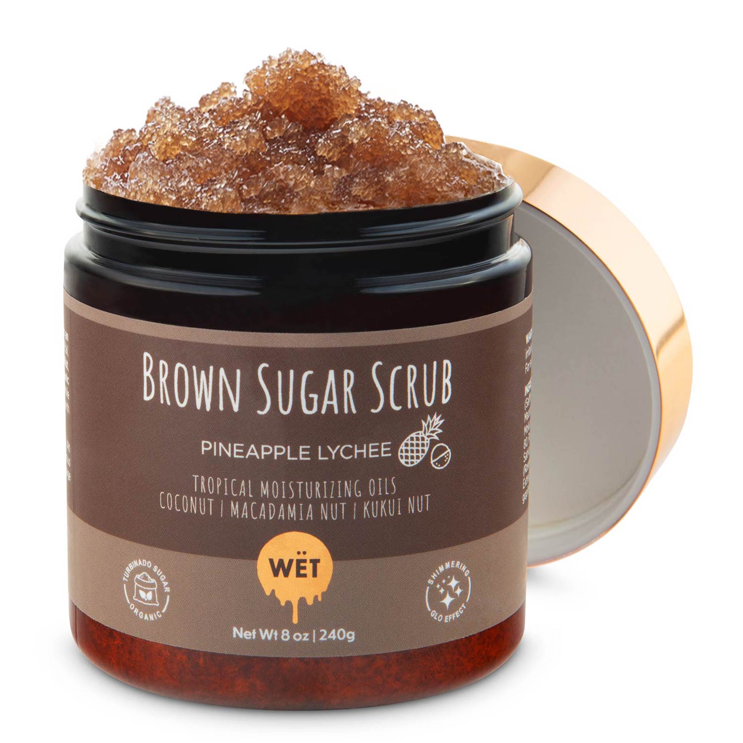 Tropical Glo Brown Sugar Shimmer Scrub - Pineapple Lychee WËT Image
