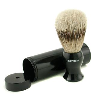 Travel Brush Silvertip With Canister - Black EShave Image