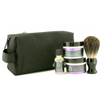 Lavender Start Up Kit: Pre Shave Oil + Shave Cream + After Shave Soother + Brush + Bag EShave Image