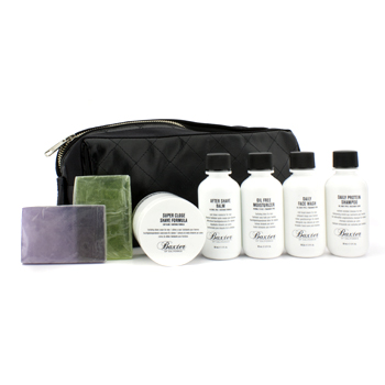 Travel Kit: Face Wash + Shave Formula + Moisturizer + Shave Balm + Shampoo + 2x Cleansing Bar + Bag Baxter Of California Image