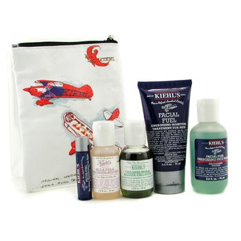 Ultimate Man Refuel Set: Face Wash + Toner + Moisture Treatment + Lip Balm + Shampoo + Bag