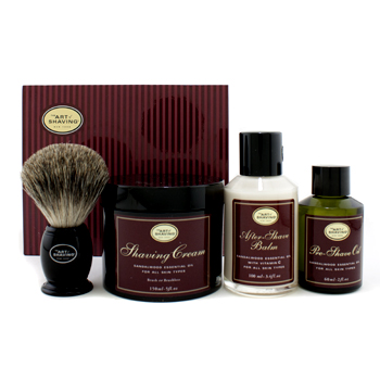 The 4 Elements Of The Perfect Shave - Sandalwood (New Packaging) (Pre Shave Oil + Shave Crm + A/S Balm + Brush) The Art Of Shaving Image