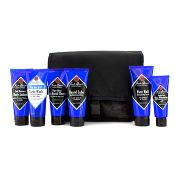 King Of The Road Travel Pack: Facial Cleanser + Scrub + Conditioning Shave + Moisturizer + Turbo Wash + Body Lotion + Bag Jack Black Image