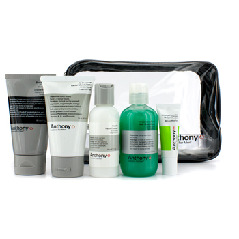 Logistics For Men The Essential Traveler Kit:  Cleanser + Mositurizer + Lip Blam + Shave Cream + Hair & Body Wash Anthony Image