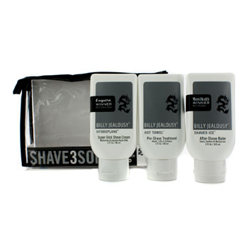 Shave3Some: Hydroplane Super Slick Shave Cream 88ml + Hot Towel Pre Shave Treatment 88ml + Shaved Ice After Shave Balm 103ml Billy Jealousy Image