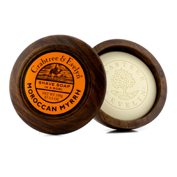 Moroccan Myrrh Shave Soap In Wooden Bowl Crabtree & Evelyn Image