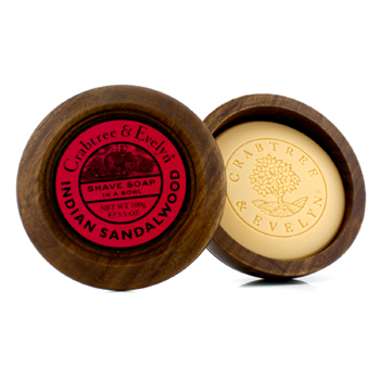Indian Sandalwood Shave Soap In Wooden Bowl Crabtree & Evelyn Image
