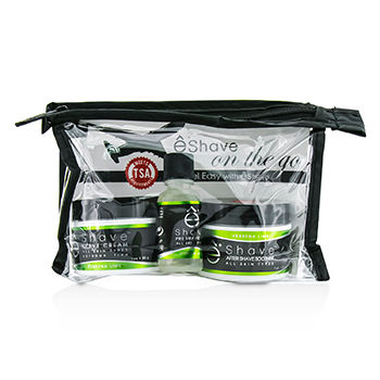 On The Go Travel Kit (Verbena Lime): Shave Cream 30g + After Shave Soother 30g + Pre Shave Oil 15g +TSA Bag EShave Image