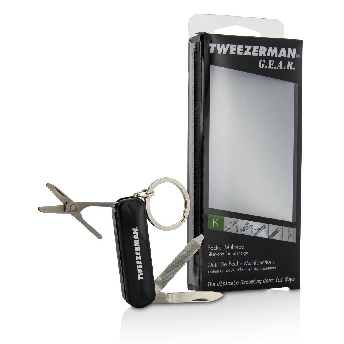 G.E.A.R. Pocket Multi-Tool (Folding Nail Clipper Nail File Nose Hair Scissors Pockey Knife) Tweezerman Image