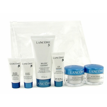 Blanc Expert Travel Set: Cleansing Foam + Hydrating Cream + Night Cream + Eye Serum + Spot Eraser + UV Expert Lancome Image