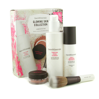 BareMinerals Glowing Skin Collection: Cleanser + Moisturizer + Face Color + Brush Bare Escentuals Image