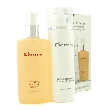 Anti-Ageing Cleansing Duo: Pro-Radiance Cream Cleanser + Soothing Apricot Toner Elemis Image