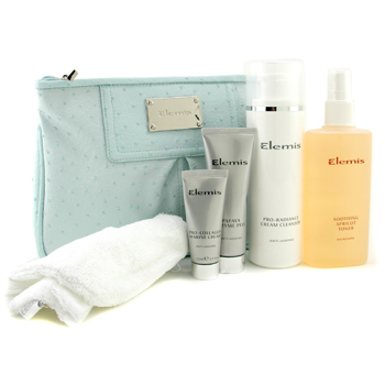 Anti-Ageing Cleansing Collection: Cleanser + Toner + Enzyme Peel + Marine Cream + Towel + Bag Elemis Image