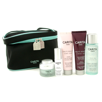 Ideal Hydration Kit: Lagoon Gel + Serum + Cream + Cashmere Cream + Daily Shampoo + Bag Carita Image