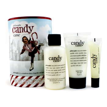Candy Cane Lane Set: Shower Gel 120ml + Body Lotion 56g + Lip Shine 14g Philosophy Image