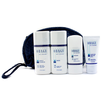Obagi Set: Gentle Cleanser 60ml + Toner 60ml + Exfoderm Forte 28.5g + Healthy Skin Protection 30ml + Bag