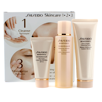 Benefiance 1-2-3 Kit: Balancing Softener Enriched 100 ml + Cleansing Foam 75ml  + Day Cream 30ml Shiseido Image
