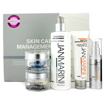 Skin Care Management System: Cleanser + Face Protectant + Face Serum + Face Cream + Age Intervention Face Cream (Dry/Very Dry Skin)