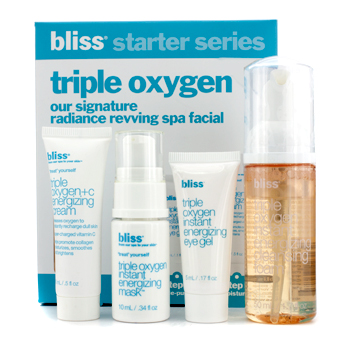 Triple Oxygen Starter Kit: Cleansing Foam 50ml + Mask 10ml + Eye Gel 5ml + Energizing Cream 15ml Bliss Image