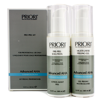 Advanced AHA Pro Peel Kit (Salon Size): Peeling Gel 180ml + Pre-Peel Solution 180ml Priori Image