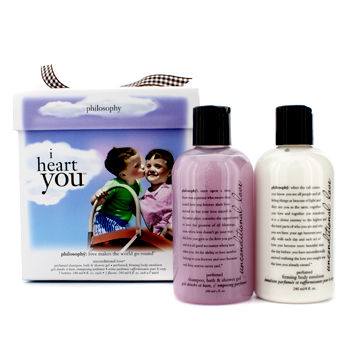 I Heart You Set: Perfumed Shampoo Bath & Shower Gel 240ml + Body Emulsion 240ml Philosophy Image